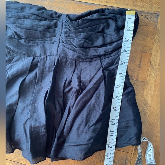 L’Agence Black Peplum Strapless Sleeveless Top Blouse Frilly Open Back Ruched - Picture 14 of 14